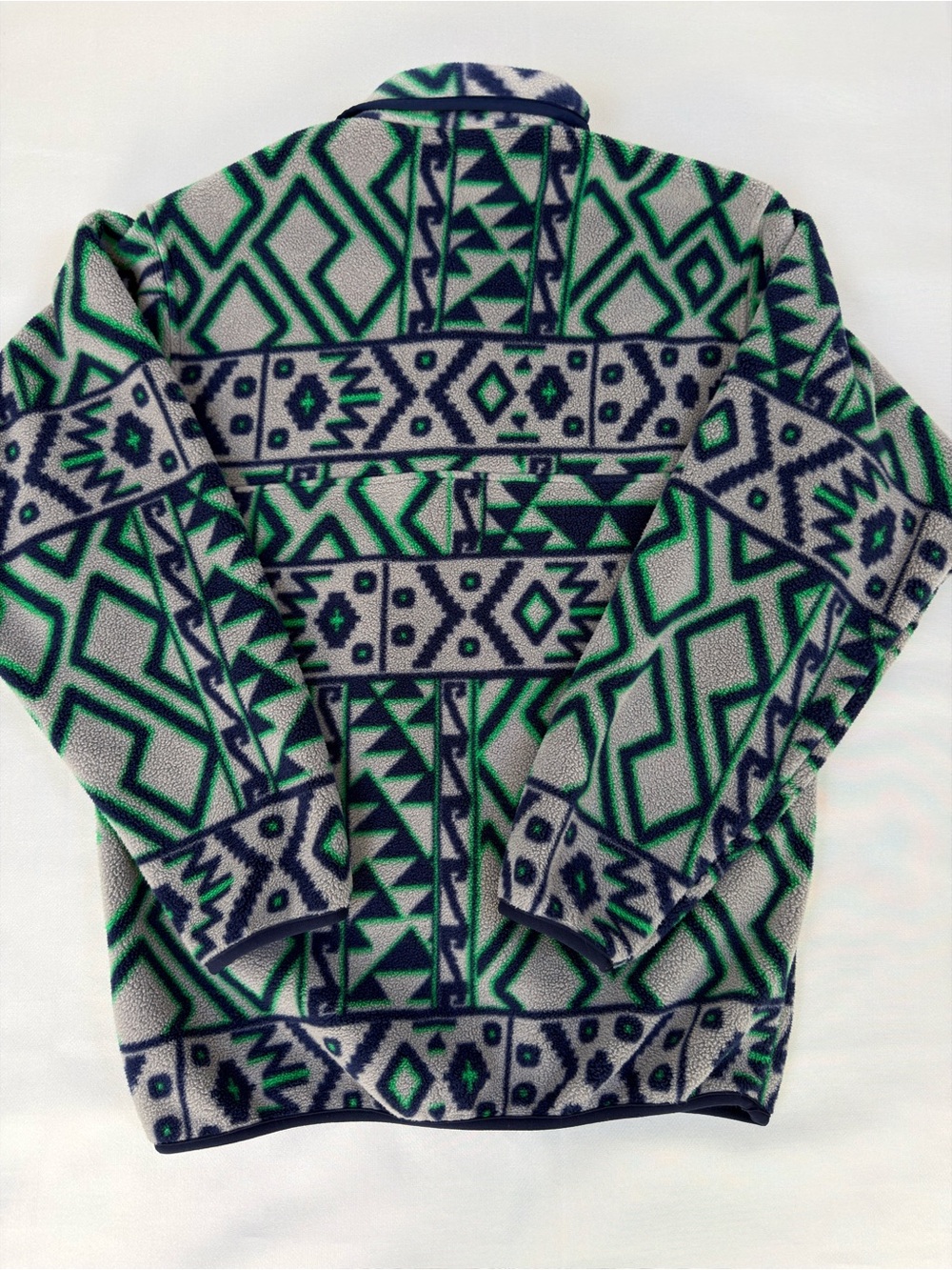 Patagonia Synchilla Snap-T Men’s XS Gray Green Aztec Fleece Pullover - Picture 6 of 13